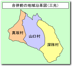 合併前の地域沿革図（三光）