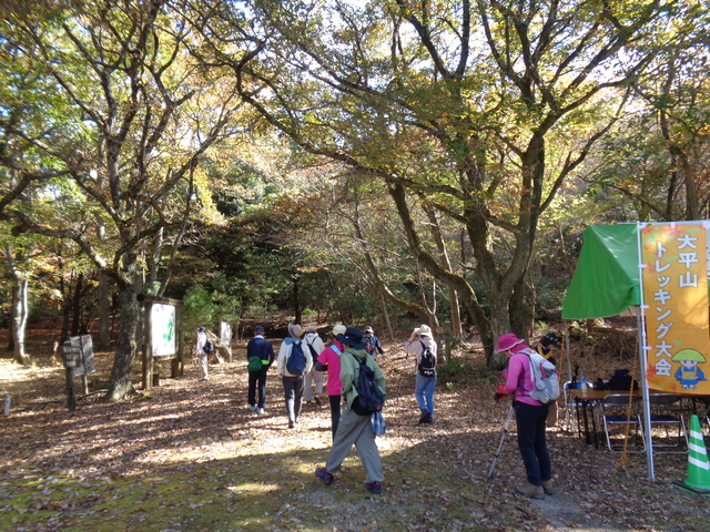 山頂へ向けてトレッキング