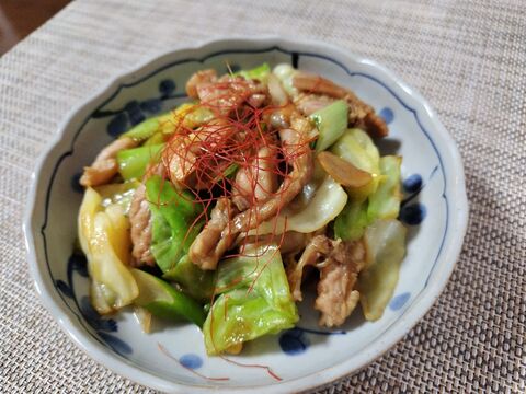5月　キャベツと鶏肉の甘辛炒め