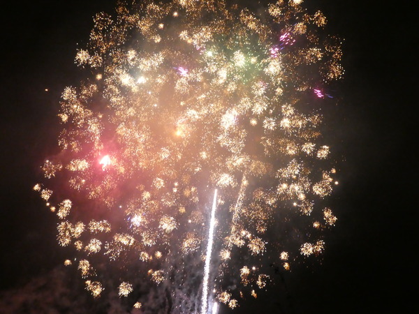 「耶馬溪湖畔祭り」の花火